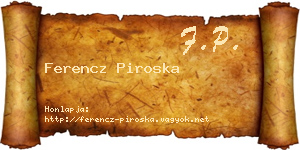 Ferencz Piroska névjegykártya