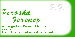 piroska ferencz business card